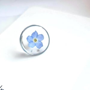 Dainty real Forget Me Not Pin Brooch, gift for her, something blue, remembrance, birthday, wedding, modesty pin, teacher gift , lapel pin