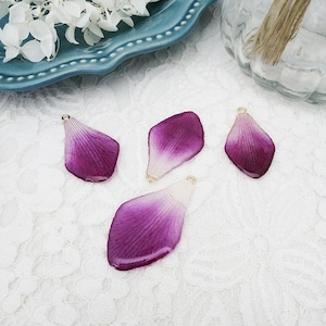 2pcs Real Rose Flower Charms, Resin Orchid Flower Pendant, DIY Bracelet Necklace Earring Jewelry Findings Craft Handmade Supplies